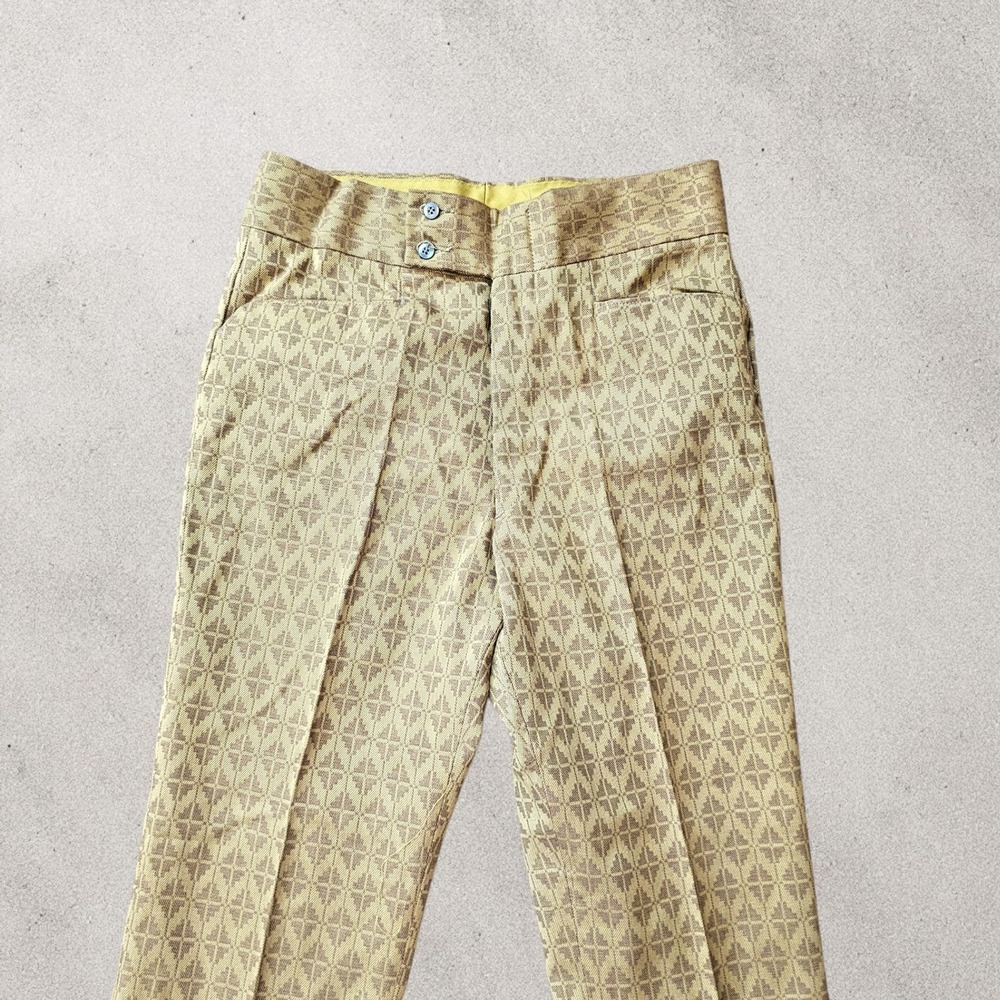 Vintage DEADSTOCK 1970s Levis Sta-Prest Slacks Pants Tan Diamond Flare 31x32 NWT - Picture 2 of 16